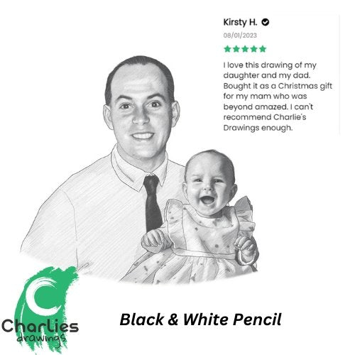 Embrace Eternity: Unforgettable Custom Portraits Bridging Generations - Charlie's Drawings